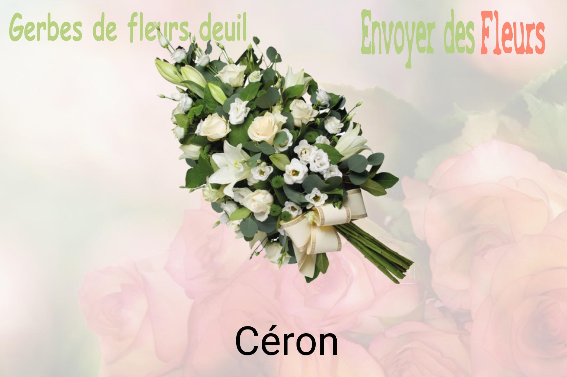 Gerbe de fleurs de deuil livrée à Céron